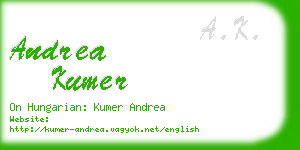 andrea kumer business card